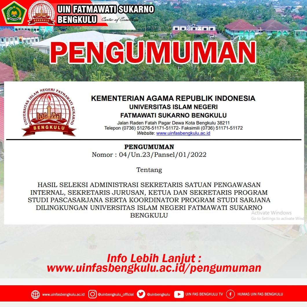 Read more about the article PENGUMUMAN ADMINISTRASI PENJARINGAN WAKIL REKTOR, DEKAN DAN DIRETUR PASCASARJANA