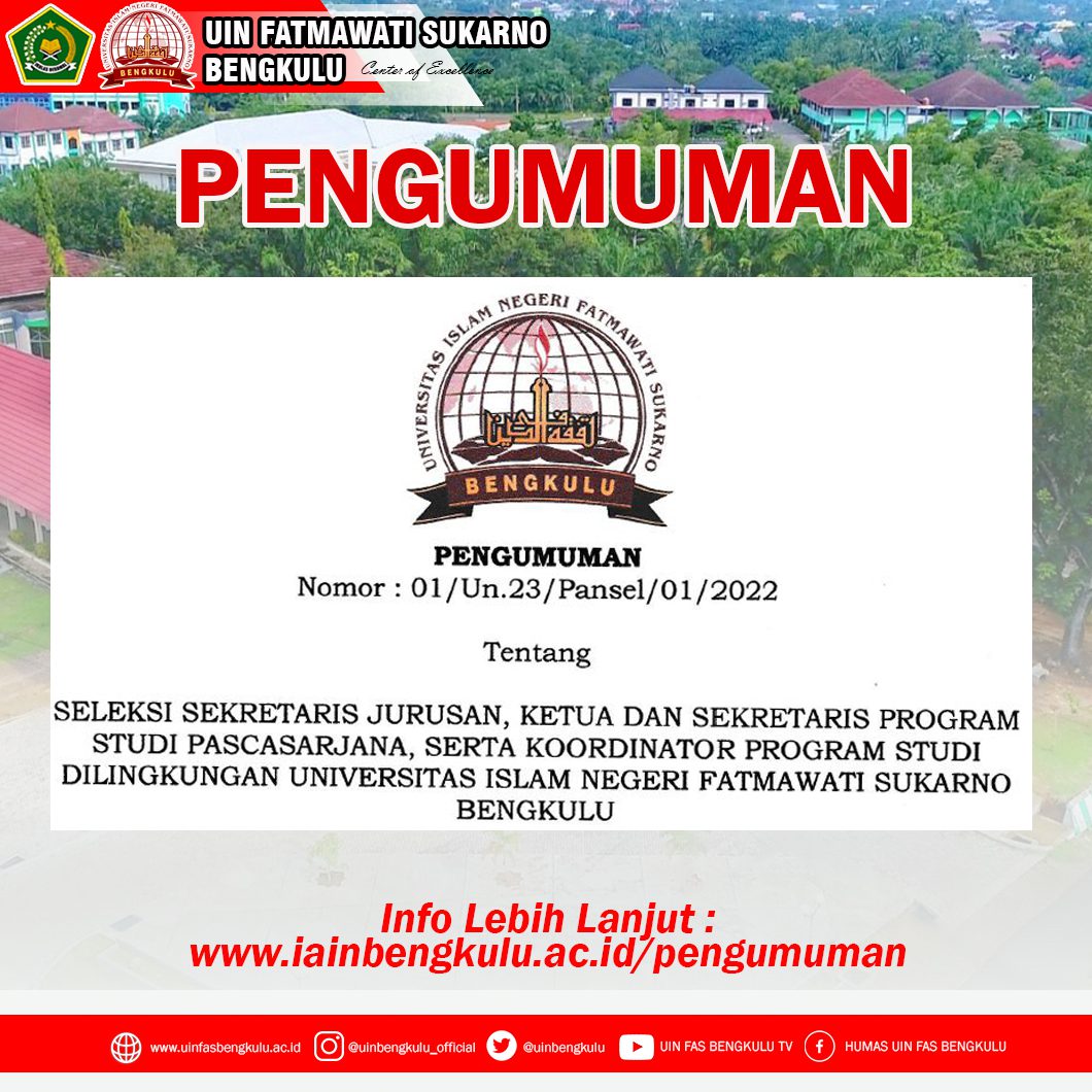 Read more about the article PENGUMUMAN PENJARINGAN SEKJUR, KETUA & SEKRETARIS PRODI PASCASARJANA SERTA KOORDINATOR PRODI SARJANA