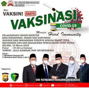 Read more about the article UIN FATMAWATI SUKARNO BENGKULU KEMBALI LAKUKAN VAKSIN BERSAMA BIDDOKES POLDA