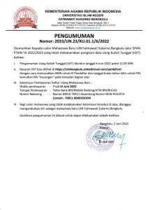 Read more about the article PENGUMUMAN UKT SPAN PTKIN UIN Fatmawati Sukarno Bengkulu