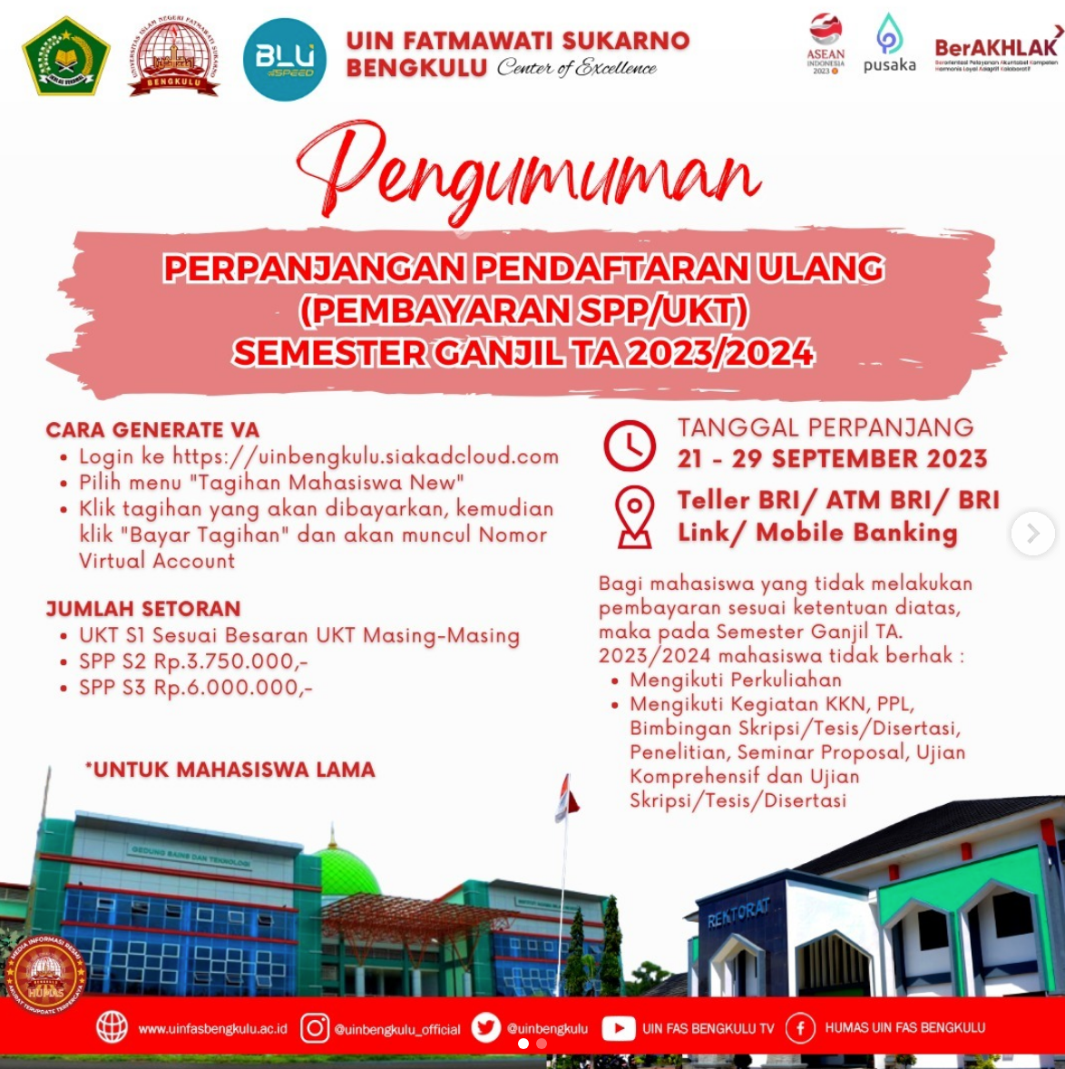 You are currently viewing PENGUMUMAN PEMBAYARAN UKT SEMESTER GANJIL 2022 /2023