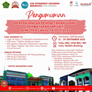 Read more about the article PENGUMUMAN PERPANJANGAN WAKTU PEMBAYARAN UKT