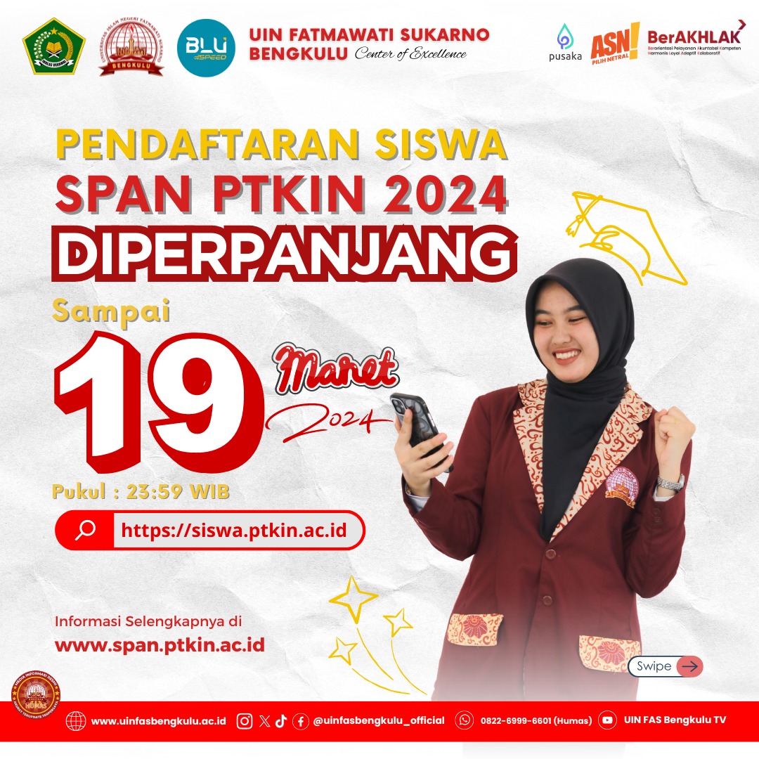 You are currently viewing Pendaftaran SPAN-PTKIN Diperpanjang Hingga 19 Maret 2024