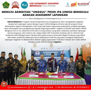 MENUJU AKREDITASI “UNGGUL” PRODI IPA UINFAS BENGKULU MENGADAKAN ASSESMENT LAPANGAN