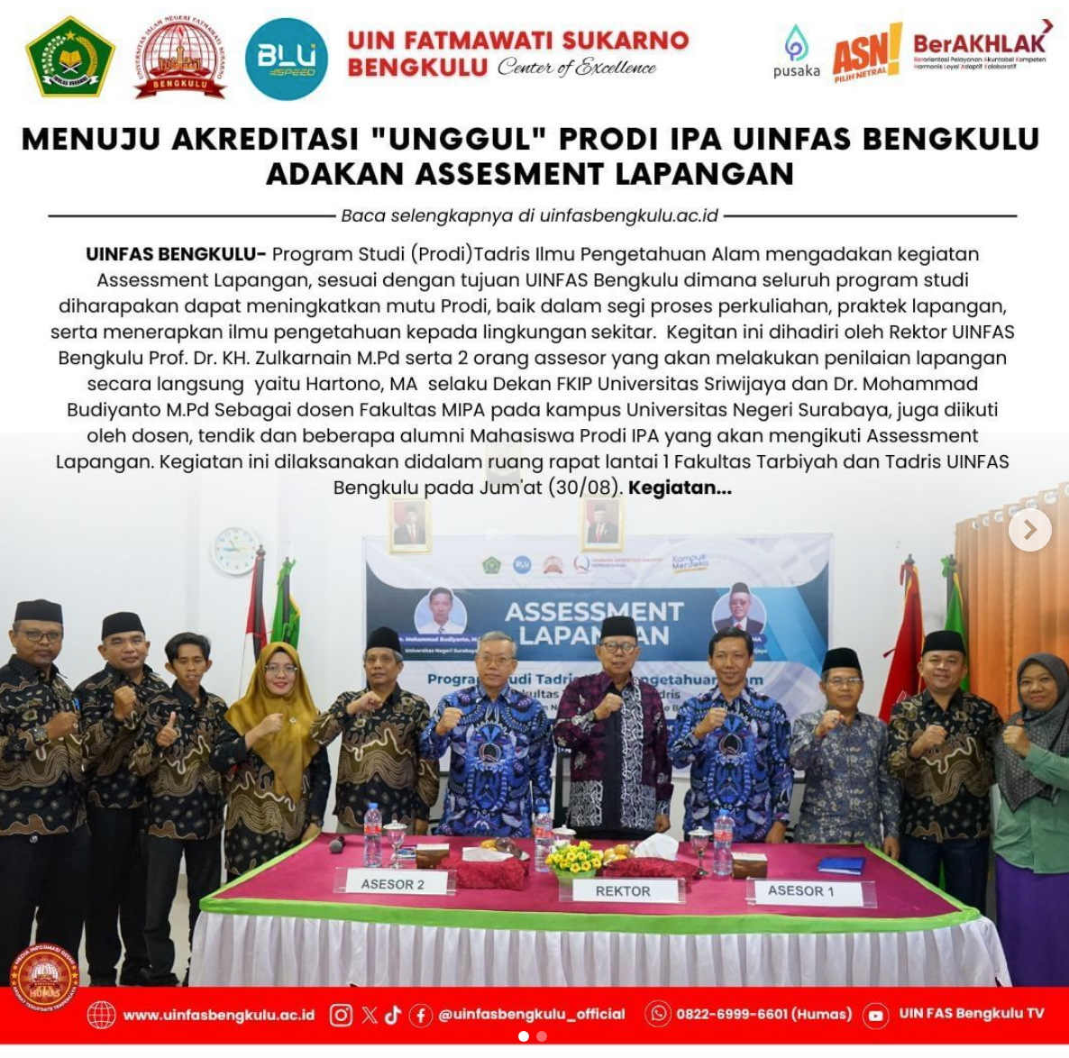 You are currently viewing MENUJU AKREDITASI “UNGGUL” PRODI IPA UINFAS BENGKULU MENGADAKAN ASSESMENT LAPANGAN