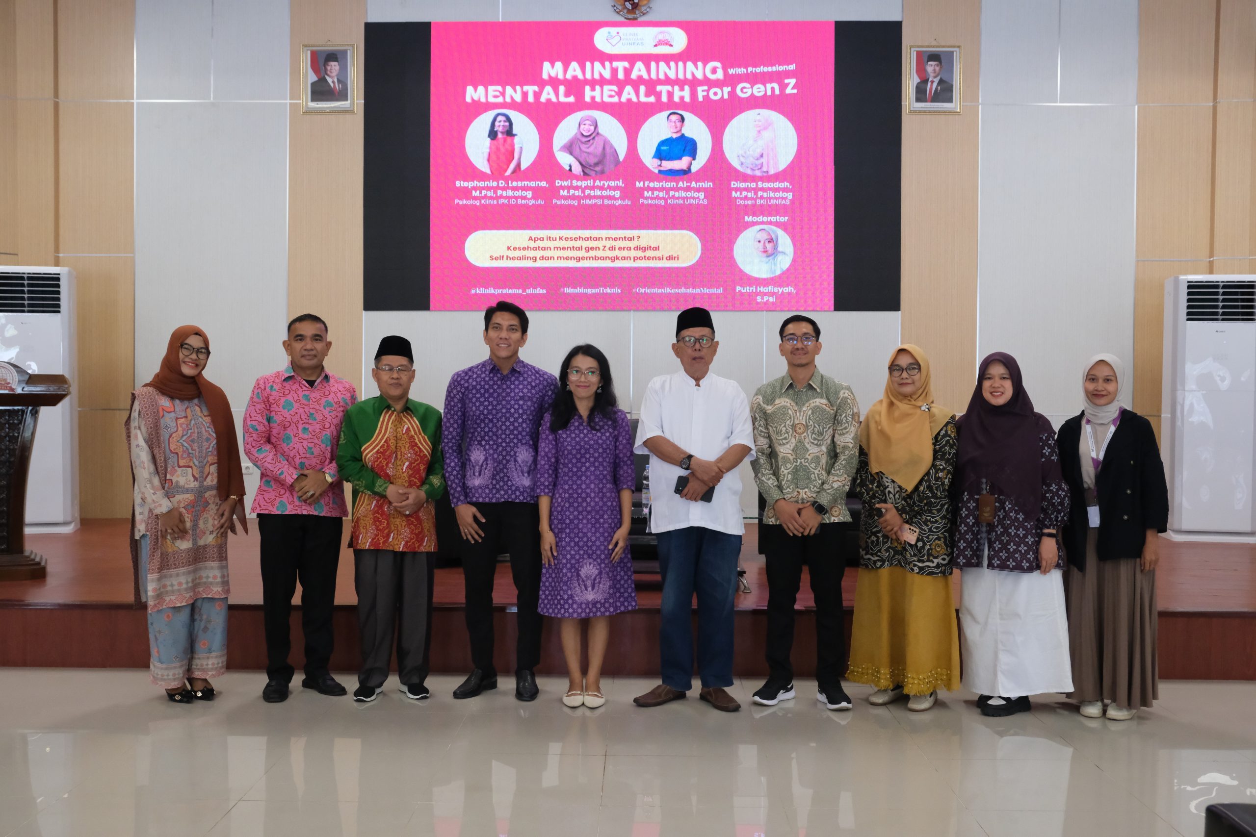 You are currently viewing Klinik Pratama UINFAS Bengkulu Adakan Bimbingan Teknis dan Seminar Kesehatan Mental Guna Membangun Potensi Diri Generasi Z