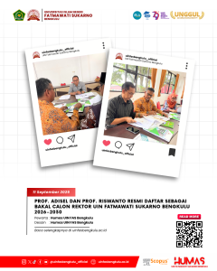 Read more about the article Prof. Adisel dan Prof. Riswanto Resmi Daftar Sebagai Bakal Calon Rektor UIN Fatmawati Sukarno Bengkulu 2026–2030