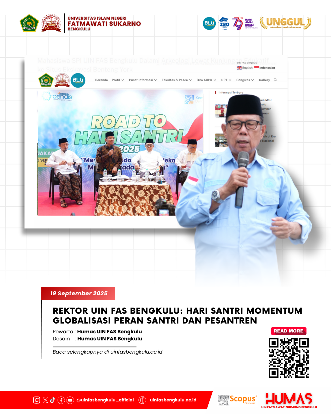 Read more about the article Rektor UIN FAS Bengkulu: Hari Santri Momentum Globalisasi Peran Santri dan Pesantren