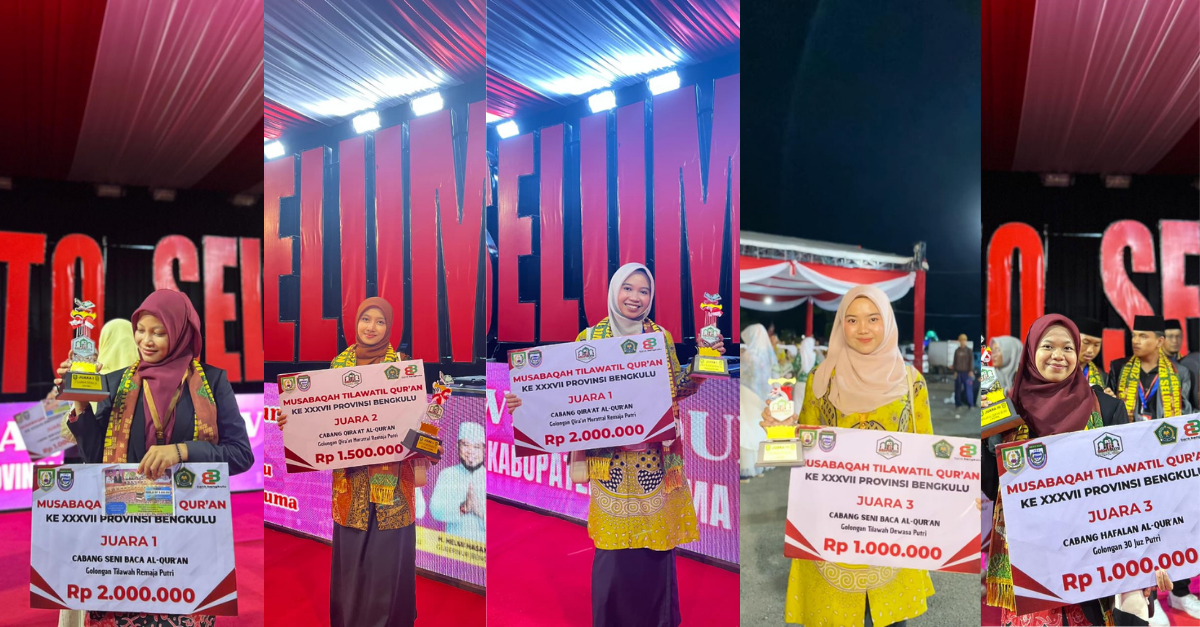 Read more about the article FUAD UIN FAS Bengkulu Ukir Prestasi di MTQ Provinsi, Lima Mahasiswa Borong Juara