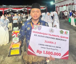Read more about the article Mahasiswa Hukum Keluarga Islam UIN FAS Bengkulu Borong Juara MTQ Tingkat Provinsi di Seluma