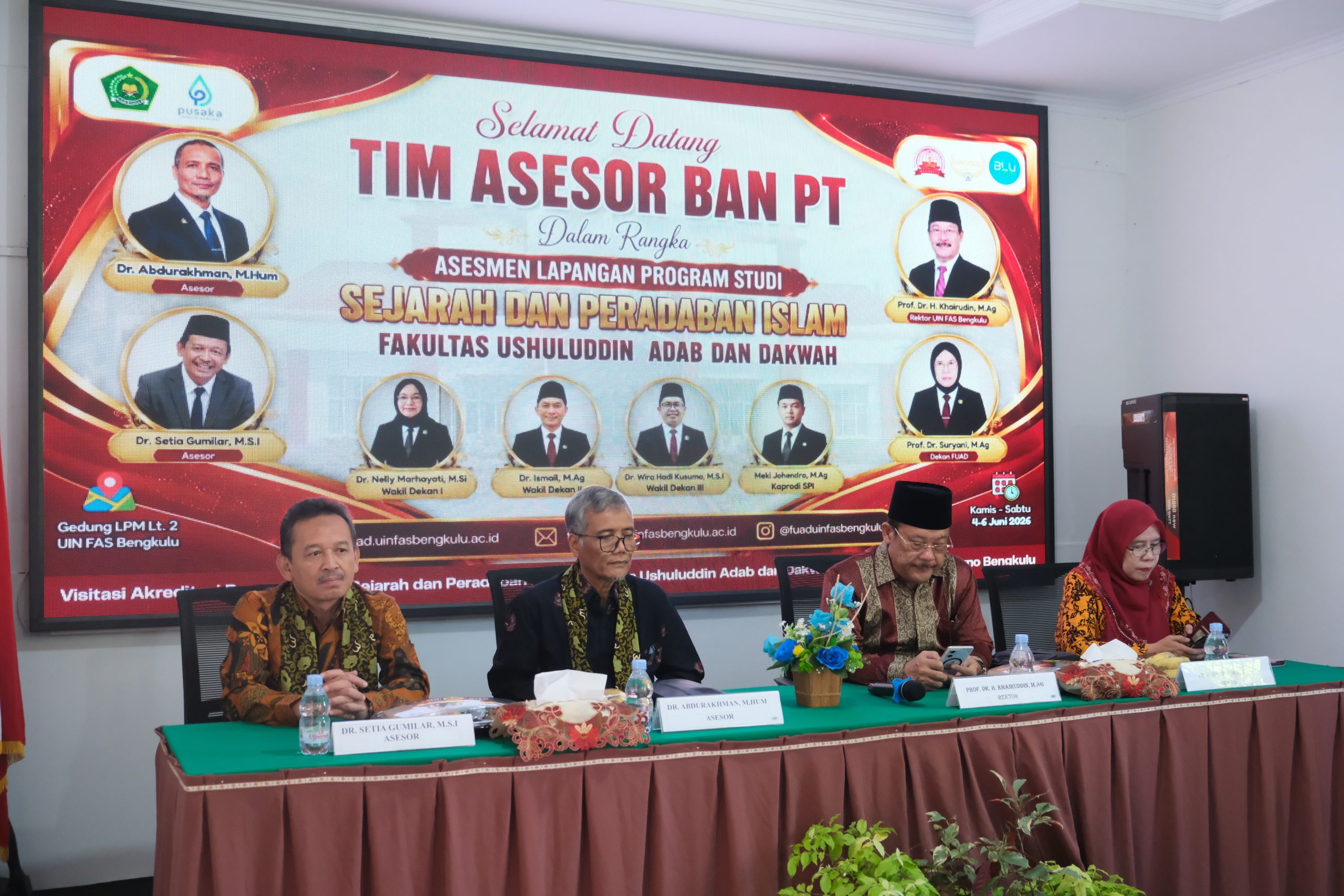 You are currently viewing Asesor BAN-PT Apresiasi Perkembangan UIN Fatmawati Sukarno Bengkulu dalam Visitasi Akreditasi SPI