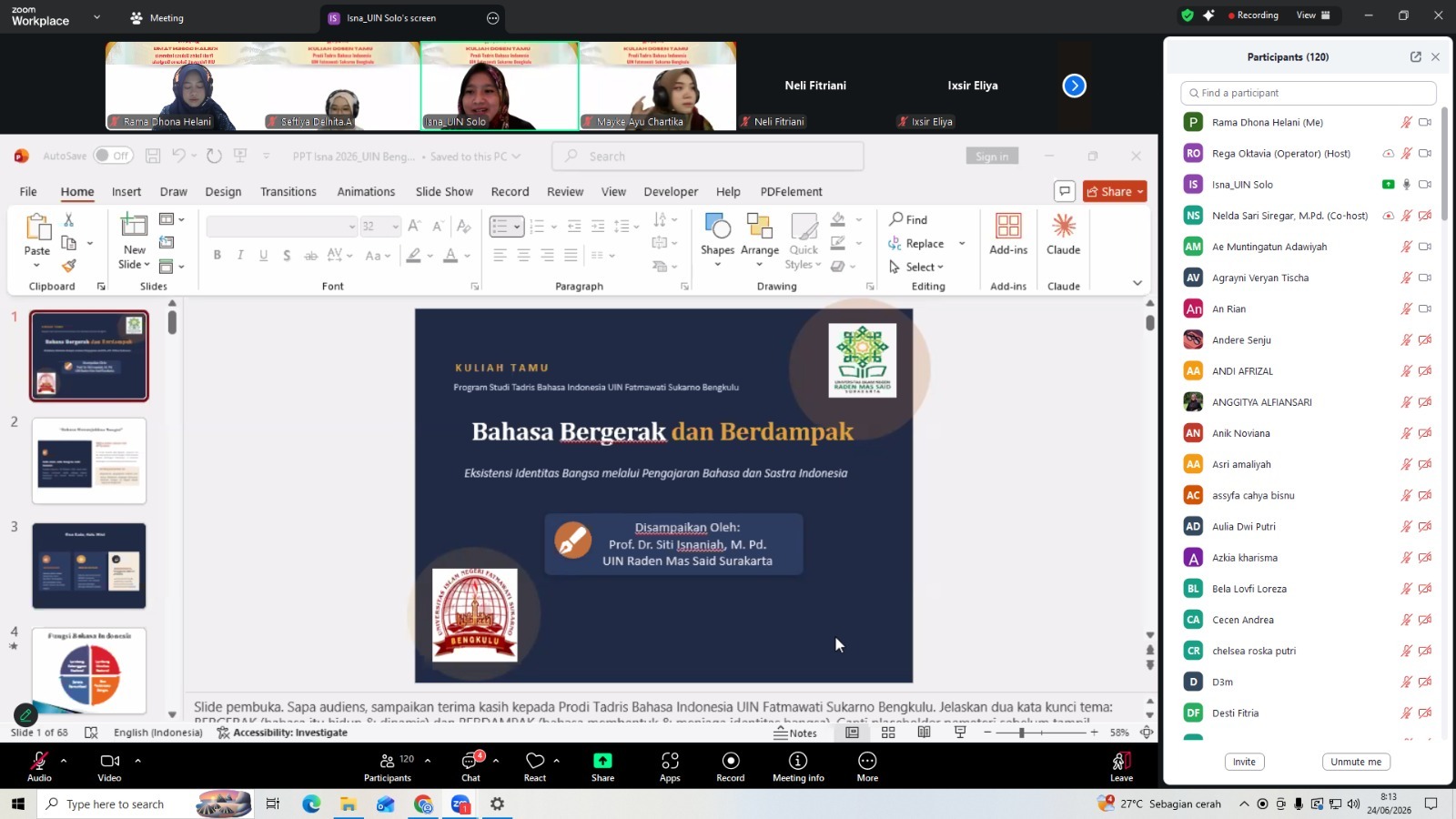 Read more about the article Hadirkan Tiga Pakar Nasional, Tadris Bahasa Indonesia UIN FAS Bengkulu Bahas Peran Bahasa sebagai Identitas Bangsa